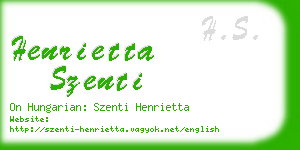 henrietta szenti business card